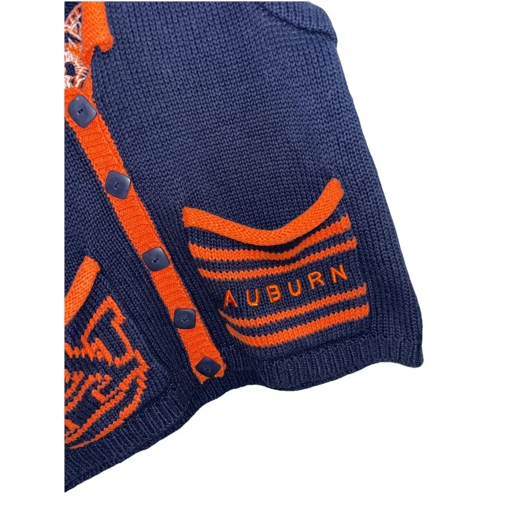 VTG Bellepointe Women's S Auburn Tigers Knit Sweater Vest Navy Blue Orange 90s‎